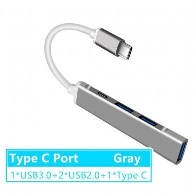 DZK0080GYT2 Hub USB-C para 2x USB 2.0 + 1x USB 3.0 + 1x USB-C