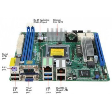 E3C226D2I Placa-mãe ASRock Mini ITX Server LGA1150
