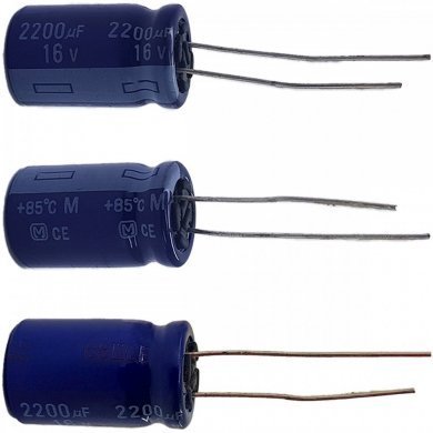 Capacitor eletrolitico 2200uF 16V 85C (Kit 10x)