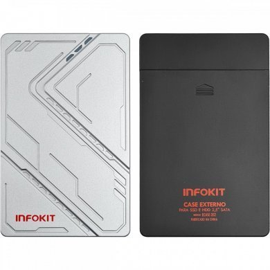 Infokit case externo HD 2.5 SATA 3 USB 3.0 prata USB-C