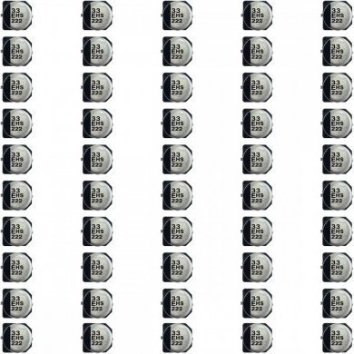 Capacitor eletrolítico alumínio 33uF 25V (Kit 50x)