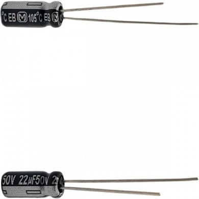 Capacitor eletrolitico 22uF 50V (Kit 10x unidades)