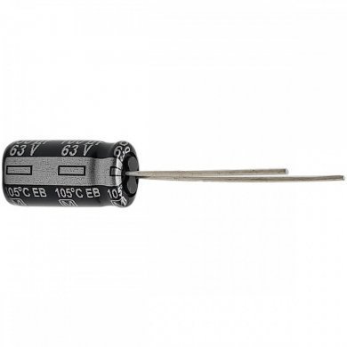 Capacitor eletrolítico 100uF 63V (Kit 10 unidades)