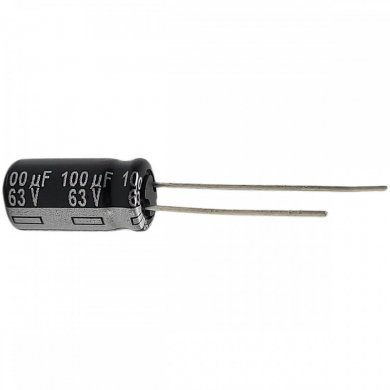 Capacitor eletrolítico 100uF 63V (Kit 10 unidades)