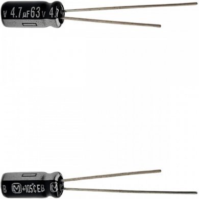 Capacitor eletrolitico 4.7uF 63V (Kit 10 unidades)