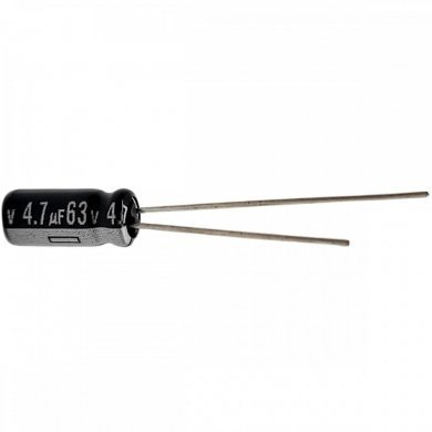 Capacitor eletrolitico 4.7uF 63V (Kit 10 unidades)