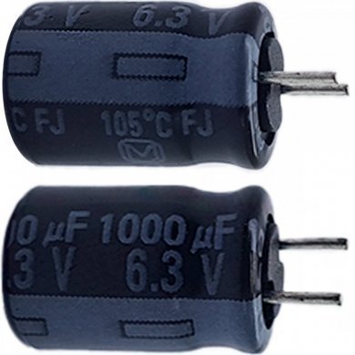 Capacitor eletrolitico 1000uF 6.3V 105C (Kit 10x)
