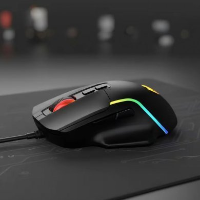 EG118 Evolut Mouse Gamer Wing 12800DPI RGB 7 botões USB preto