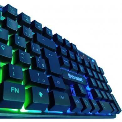 Evolut Teclado Gamer Hawke Membrana com Led Rainbow
