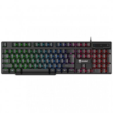 Evolut Teclado Gamer Hawke Membrana com Led Rainbow