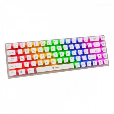 Evolut Teclado Mecânico Gamer Lumini Rainbow Branco