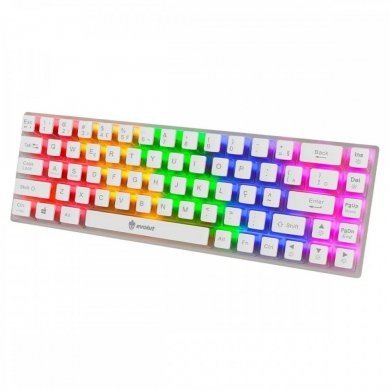 Evolut Teclado Mecânico Gamer Lumini Rainbow Branco