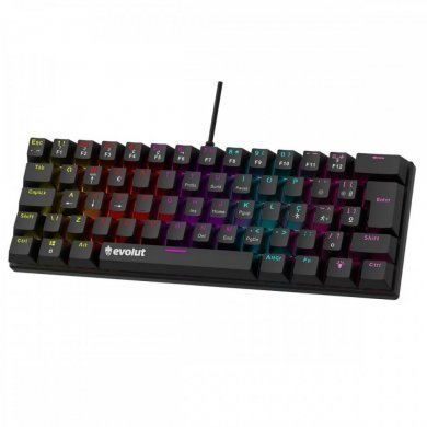 Evolut teclado gamer mecânico Cypher 60% preto