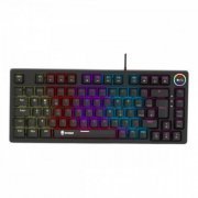 Evolut teclado gamer mecânico EG275 Class 75% preto com knob de volume, switch marrom, ABNT2, Led com 17 efeit