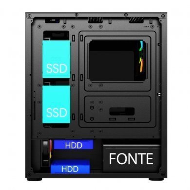 EG811 Evolut Gabinete Ashe RGB Mid Tower Lateral Vidro