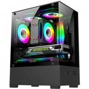 Evolut Gabinete gamer Jady Mid Tower laterial vidro tem tipo aquario sem fan
