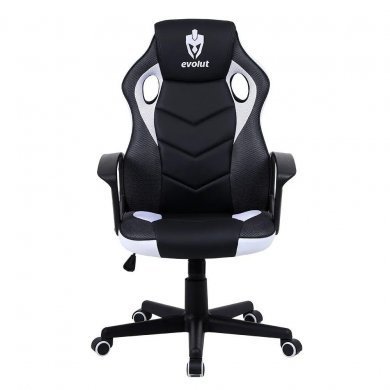 EG908-BCO Evolut Cadeira Gamer Hunter Preto e Branco 120Kg