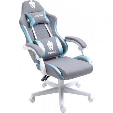 EG910AZL Evolut Cadeira Gamer Prism Azul e Cinza 135Kg