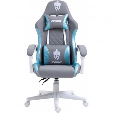 EG910AZL Evolut Cadeira Gamer Prism Azul e Cinza 135Kg