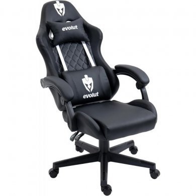 EG910PTO Evolut Cadeira Gamer Prism Preto e Branco 135Kg