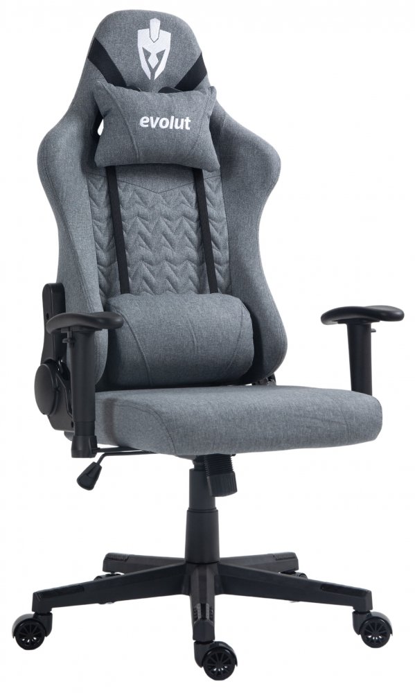 EG931-CZA Evolut Cadeira Gamer Arrow Linho Cinza Ajustável