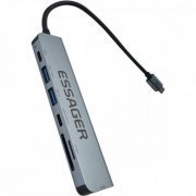 Essager Hub USB-C 7 em 1 com HDMI 4K USB 3.0 Leitor SD/TF e Power Delivery