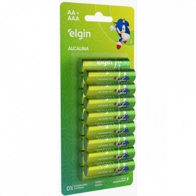 ELE82426 Elgin Kit 16 pilhas alcalinas 8x AA e 8x AAA