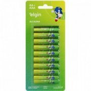 Elgin Kit 16 pilhas alcalinas 8x AA e 8x AAA total de 16 pilhas
