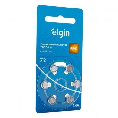 ELGIN-PR41 Elgin Bateria Auditiva 312 PR41 1.4V Zinco Ar
