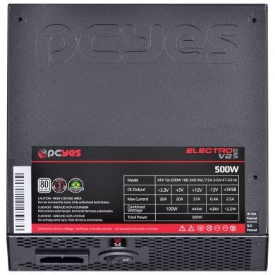 ELV2WHPTO500W PCYes Fonte ATX Electro V2 500W Reais 80P PFC