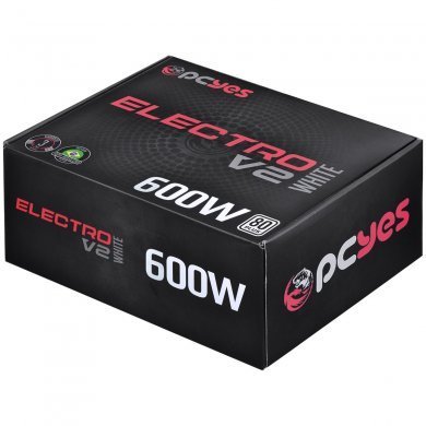 ELV2WHPTO600W PCYes Fonte ATX Electro V2 600W Reais 80P White