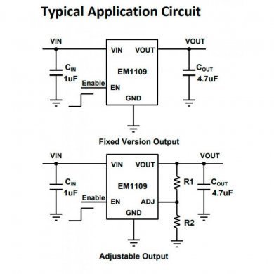 Ci EM 1109-AD regulador LDO ajustavel DFN3X3-08L