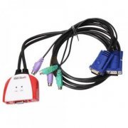 Chaveador KVM 2 Portas PS/2 Encore (Teclado, Mouse e Vídeo), Interface de Conexão PS2 para Teclado e Mouse, Mo