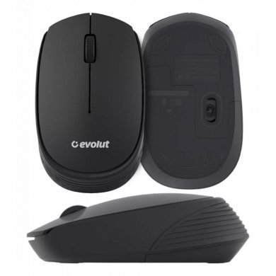 Evolut Mouse EO150 sem fio 1200DPI preto 2.4Ghz USB