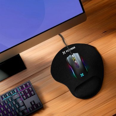 ERG102 Fortrek mouse pad ergonômico apoio de pulso em gel preto