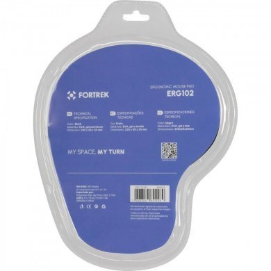 ERG102 Fortrek mouse pad ergonômico apoio de pulso em gel preto