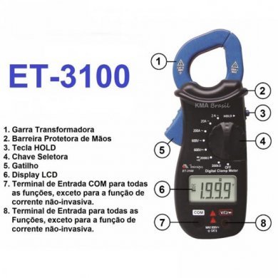 ET-3100 Alicate Amperímetro Digital Minipa