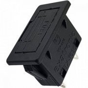Porta fusível de gaveta 5x20 Exatronic (Kit 10x) 250V 10A / saída solda / IEC: 60127-6 / cor preto / 10 unidad