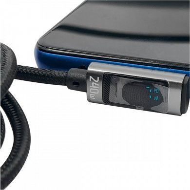 Essager cabo carregamento USB-C em L 240W com Display