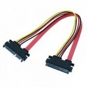 Extensão SATA 22 pinos 7+15 Macho Femea 30cm Male to Female 7+15 Pin Serial ATA SATA