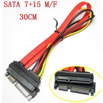 EXT-SATA22PIN-MF Extensão SATA 22 pinos 7+15 Macho Femea
