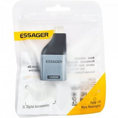 EZJRJK-MJ0G-P Essager adaptador de rede USB-C para RJ45 Gigabit