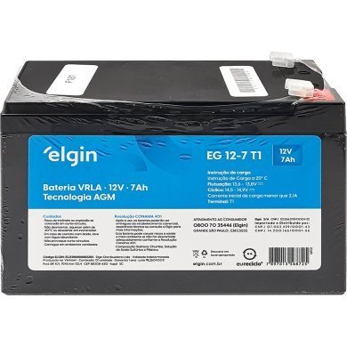 F187 Elgin bateria estacionária no-break 12v 7ah