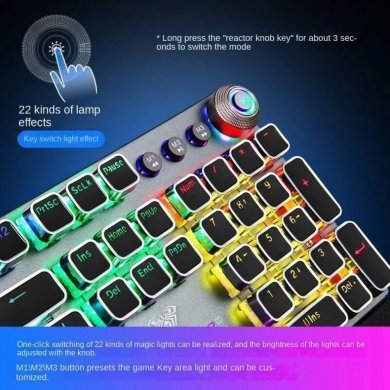 F2088 Aula Teclado Mecânico F2088 LED Rainbow Switch Blue