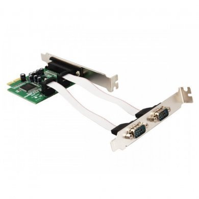 F2134C Flexport Placa PCIE 2 Seriais DB9M RS-232 + 1 Paralela