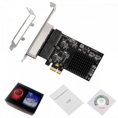 F2742CH Flexport Placa de Rede PCIe 4 portas Gigabit RJ45