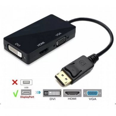 F31037 Adaptador DisplayPort para VGA HDMI DVI 1920x1080px