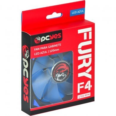 F4120LDAZ PCYes Fan 120mm Fury F4 LED Azul