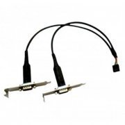 Flexport conversor USB interno 2x serial DB9 RS232 espelhos slim 80mm low profile