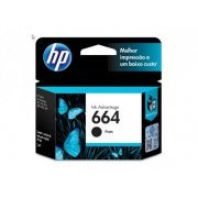 HP cartucho de tinta 664 preto 2ml rendimento aproximado 120 páginas. Compatibilidade Deskjet Ink Advantage  1115, 2136, 36..